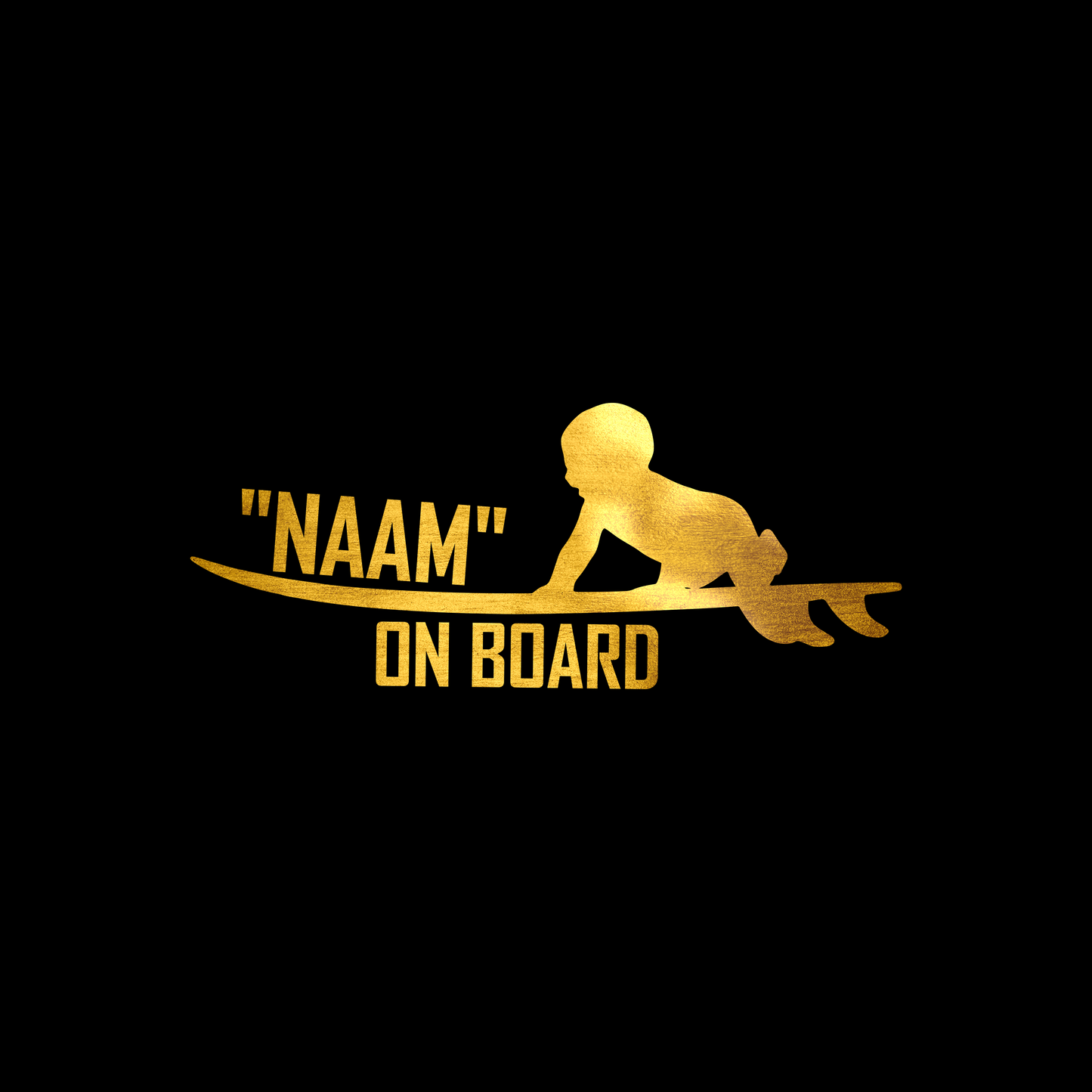 Baby on surf board sticker decal