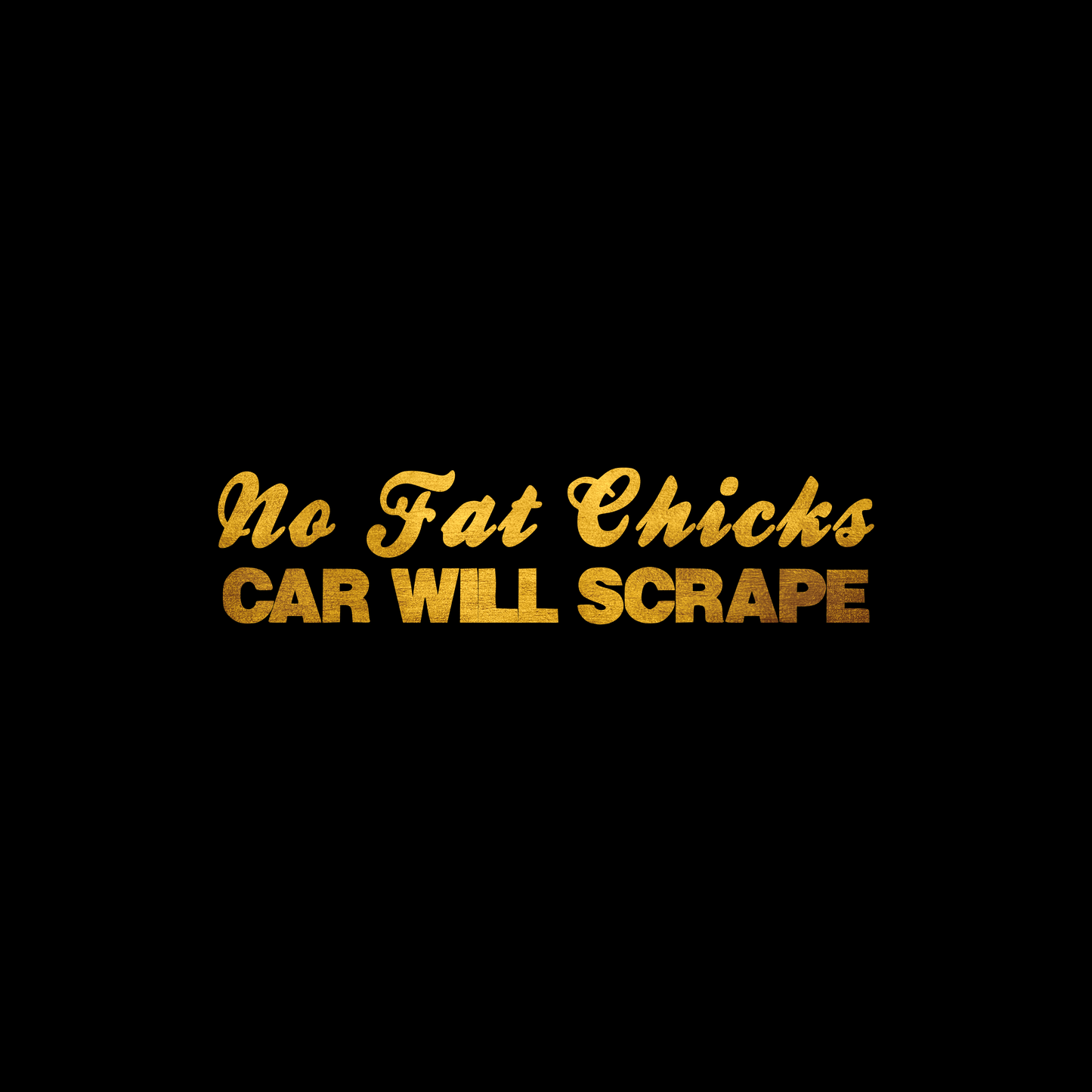 No fat chicks car will scrape sticker decal