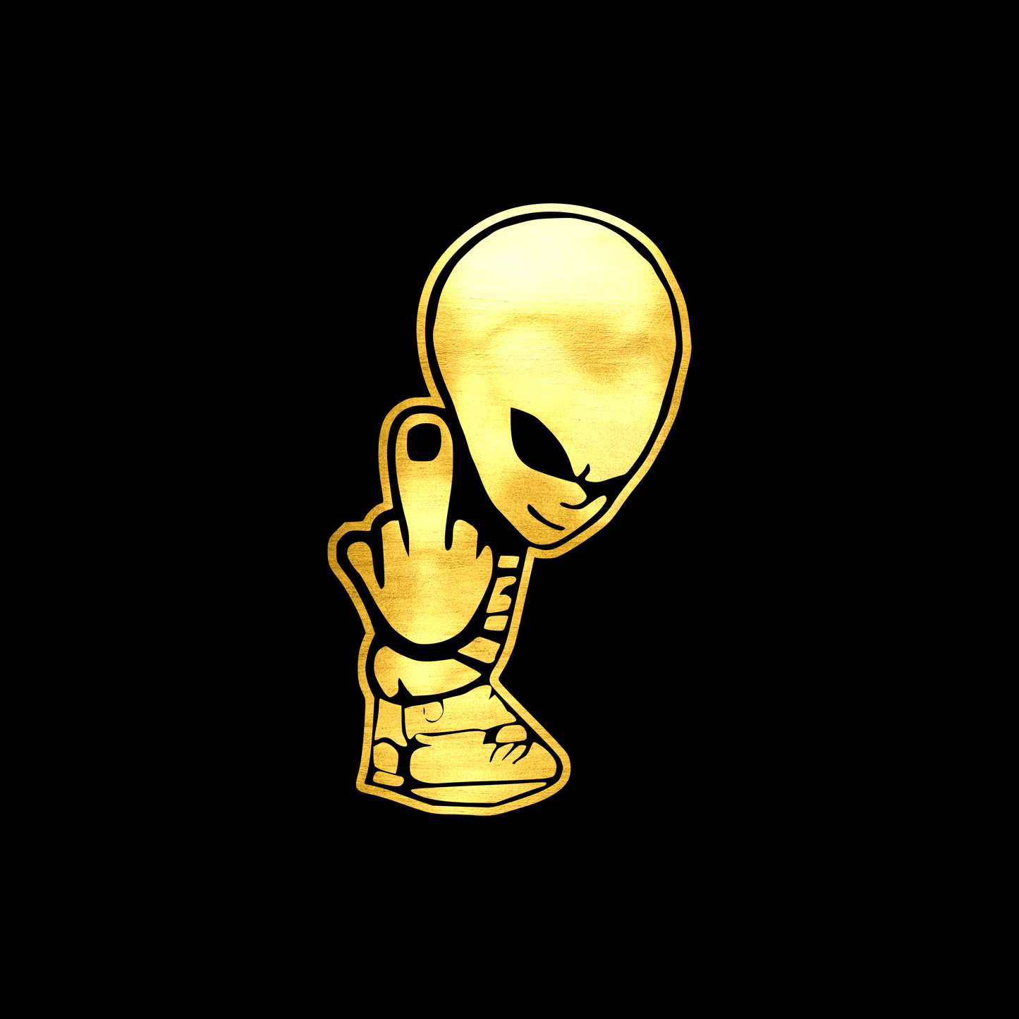 Alien finger sticker decal