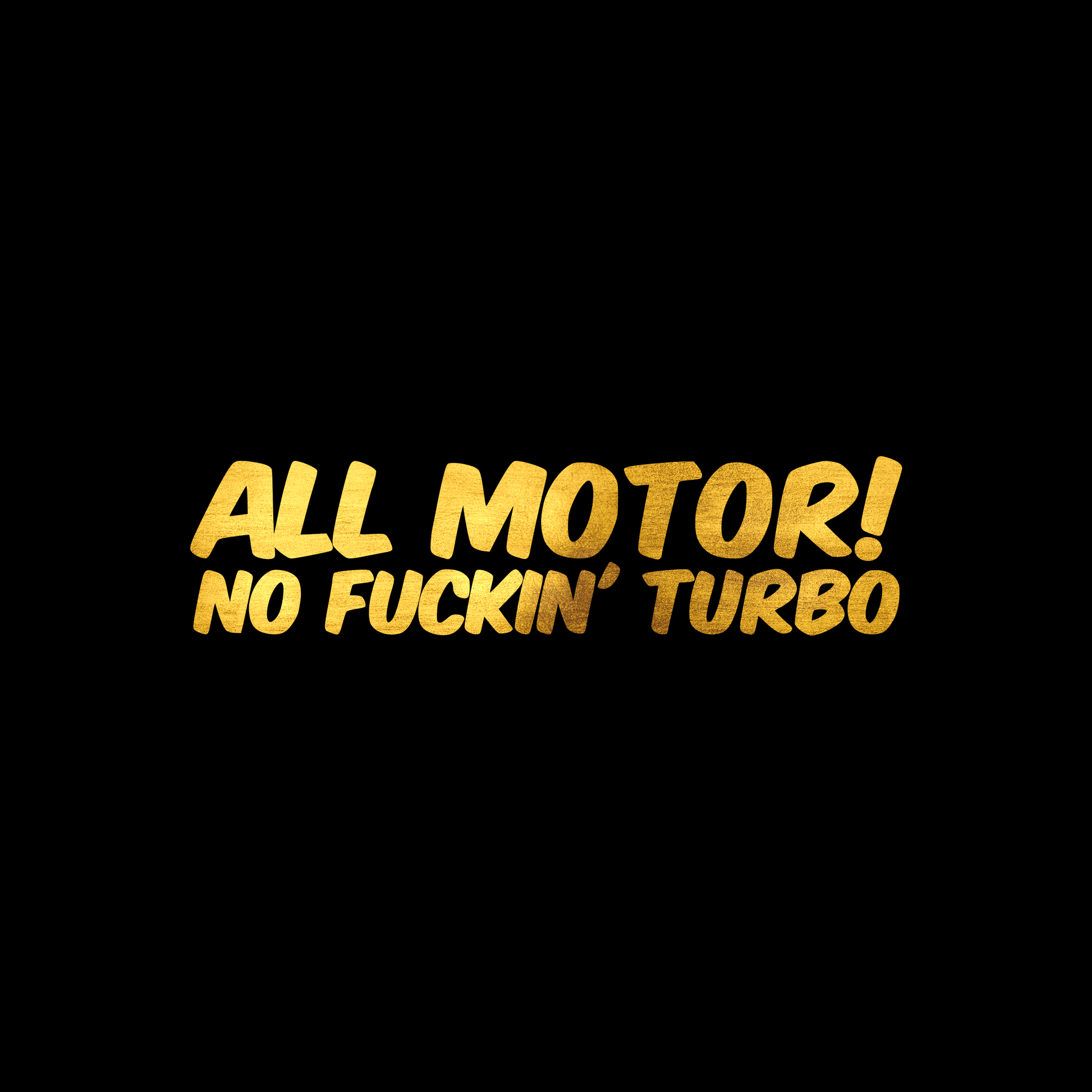 All motor no fuckin' turbo sticker decal