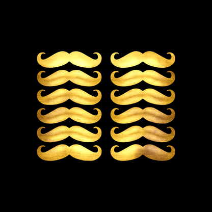 Moustache set of 12 sticker decal