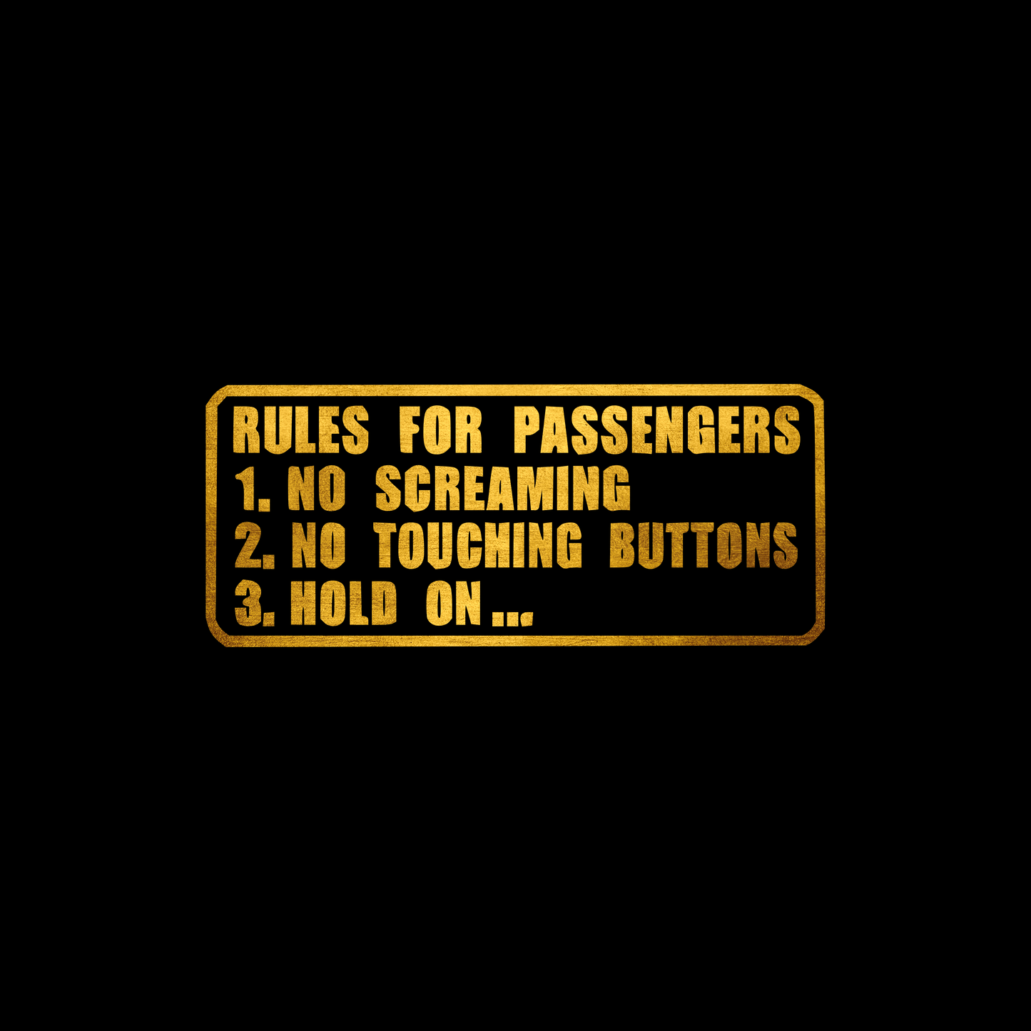 Rules for passengers sticker decal
