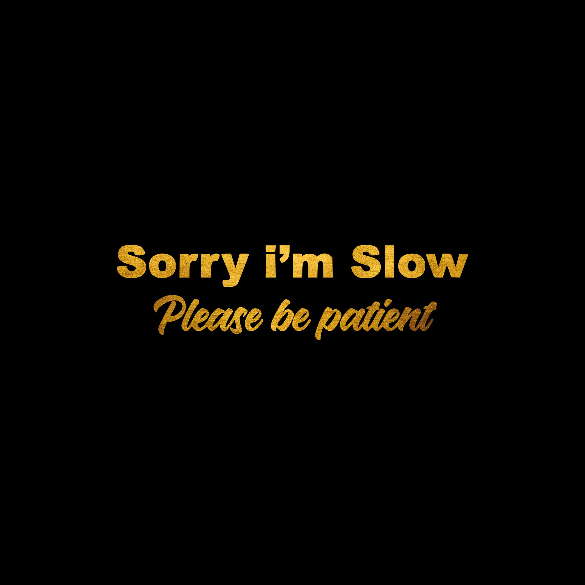 Sorry I'm slow please be patient sticker decal